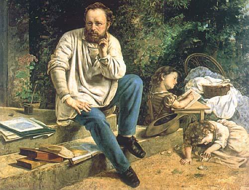 Gustave Courbet Proudhon and his children oil painting picture